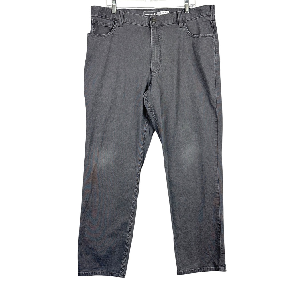 Carhartt Rugged Flex Pants Men's 40x32 Gray Relaxed Fit Canvas Workwear